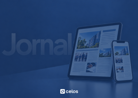 Jornal Celos em azul-marinho